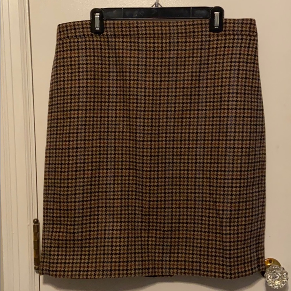 Houndstooth J Crew wool pencil skirt size 14